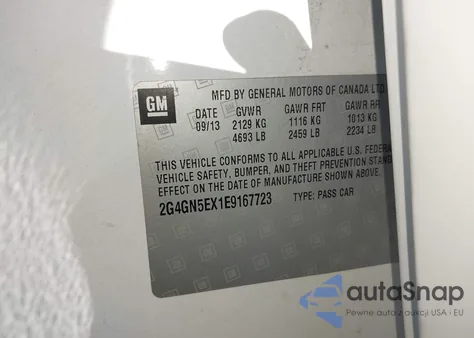 2014 Buick Regal Turbo/E-Assist Premium I z USA, uszkodzony, nr VIN 2G4GN5EX1E9167723